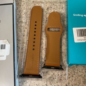 Genuine Leather Watch Band for Apple Watch 42mm 44mm 45mm - Brown